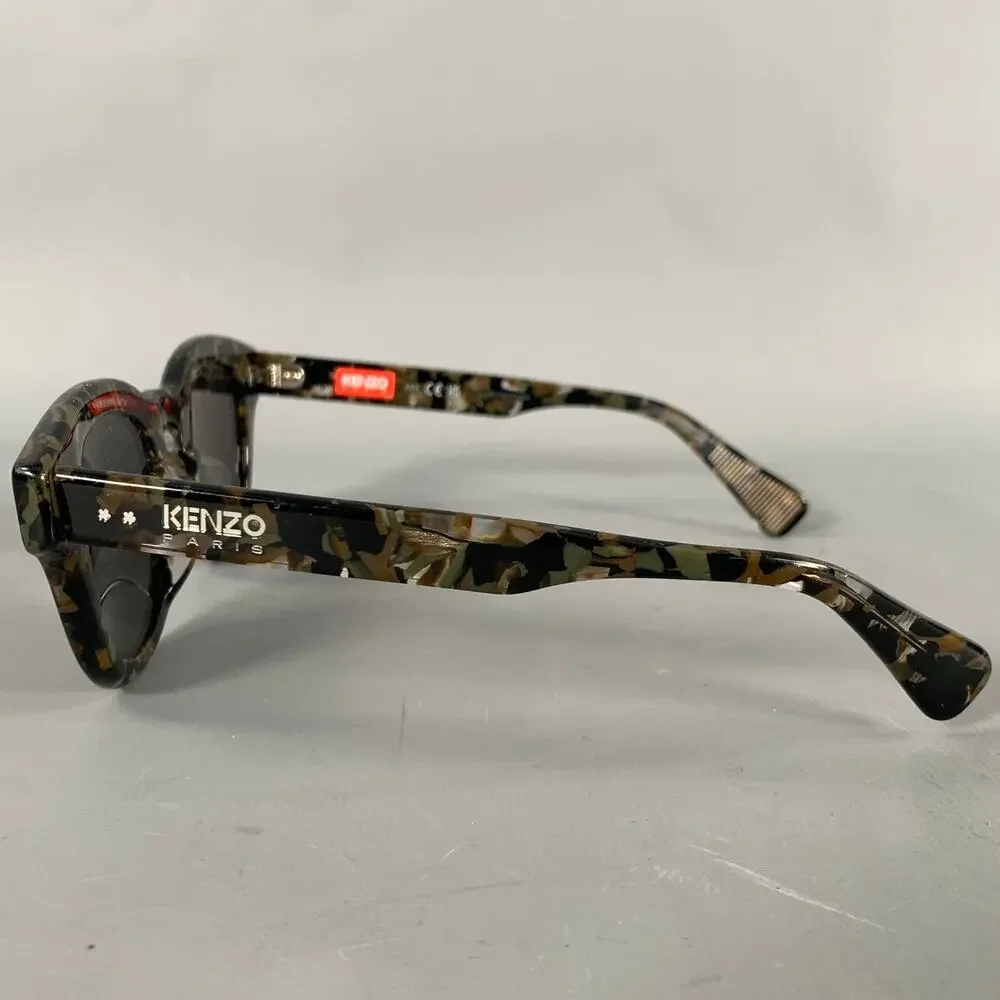 KENZO Green Brown & Beige Tortoise Sunglasses